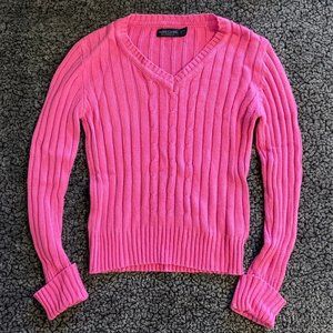 NEW Faded Glory Ribbed V-Neck Chic Chunky Long Sleeve Sweater Girls Size L